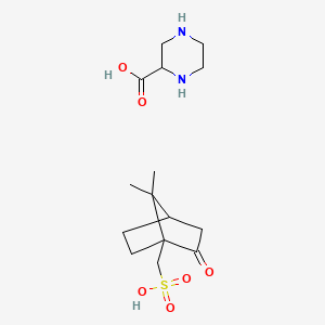 molecular formula C15H26N2O6S B12507878 Camphorsulfonic acid; piperazine-2-carboxylic acid 