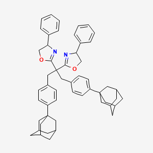 molecular formula C53H58N2O2 B12507969 2-{1,3-Bis[4-(adamantan-1-yl)phenyl]-2-(4-phenyl-4,5-dihydro-1,3-oxazol-2-yl)propan-2-yl}-4-phenyl-4,5-dihydro-1,3-oxazole 