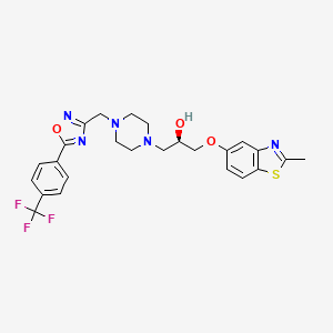 molecular formula C25H26F3N5O3S B1250797 (R)-1-(2-Methyl-benzothiazol-5-yloxy)-3-{4-[5-(4-trifluoromethyl-phenyl)-[1,2,4]oxadiazol-3-ylmethyl]-piperazin-1-yl}-propan-2-ol 