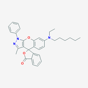 molecular formula C32H33N3O3 B012508 7'-[Ethyl(hexyl)amino]-3'-methyl-1'-phenylspiro[2-benzofuran-3,4'-chromeno[2,3-c]pyrazole]-1-one CAS No. 103445-01-8