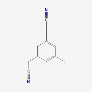 molecular formula C13H14N2 B125080 2-[3-(Cyanomethyl)-5-methylphenyl]-2-methylpropanenitrile CAS No. 120512-37-0