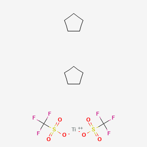 molecular formula C12H20F6O6S2Ti B12508079 Cyclopentane;titanium(2+);trifluoromethanesulfonate 