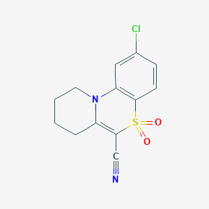 molecular formula C13H11ClN2O2S B12508177 2-Chloro-7,8,9,10-tetrahydropyrido[2,1-c][1,4]benzothiazine-6-carbonitrile 5,5-dioxide 
