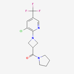 molecular formula C14H15ClF3N3O B12508190 3-Chloro-2-[3-(pyrrolidine-1-carbonyl)azetidin-1-yl]-5-(trifluoromethyl)pyridine 