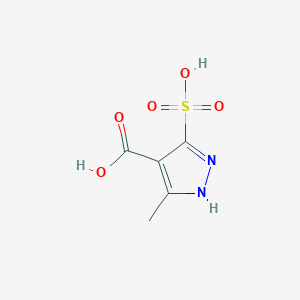 molecular formula C5H6N2O5S B12508231 3-methyl-5-sulfo-1H-pyrazole-4-carboxylic acid 