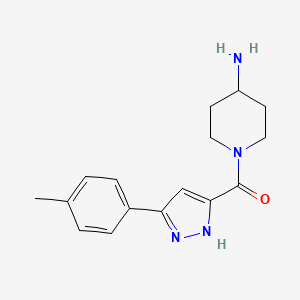 molecular formula C16H20N4O B12508234 (4-aminopiperidin-1-yl)[3-(4-methylphenyl)-1H-pyrazol-5-yl]methanone 