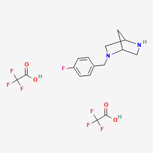 molecular formula C16H17F7N2O4 B12508245 (1S,4S)-2-(4-Fluorobenzyl)-2,5-diaza-bicyclo[2.2.1]heptane di-trifluoro-acetic acid 