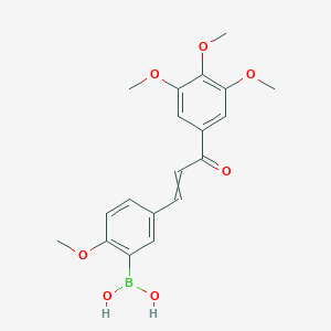 molecular formula C19H21BO7 B12508247 2-Methoxy-5-[3-oxo-3-(3,4,5-trimethoxyphenyl)prop-1-en-1-yl]phenylboronic acid 