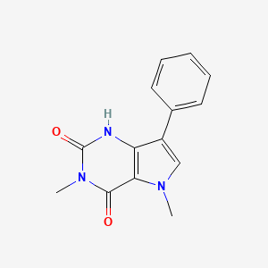 molecular formula C14H13N3O2 B12508256 3,5-dimethyl-7-phenyl-1H-pyrrolo[3,2-d]pyrimidine-2,4(3H,5H)-dione 