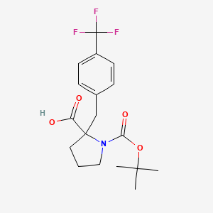 molecular formula C18H22F3NO4 B12508265 (S)-1-Boc-2-(4-trifluoromethylbenzyl)-2-pyrrolidinecarboxylic acid 