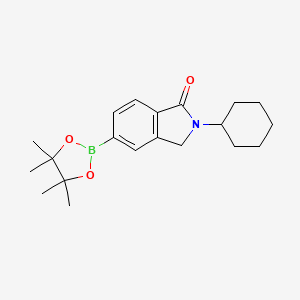 molecular formula C20H28BNO3 B12508282 2-Cyclohexyl-5-(4,4,5,5-tetramethyl-1,3,2-dioxaborolan-2-yl)isoindolin-1-one 
