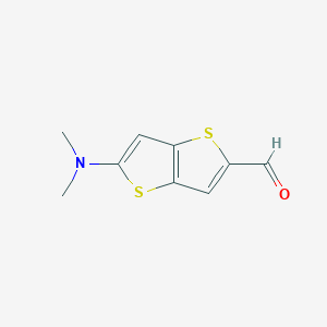 molecular formula C9H9NOS2 B12508302 5-(Dimethylamino)thieno[3,2-b]thiophene-2-carbaldehyde 