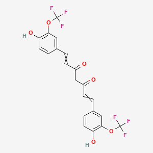 molecular formula C21H14F6O6 B12508305 1,7-Bis[4-hydroxy-3-(trifluoromethoxy)phenyl]hepta-1,6-diene-3,5-dione 