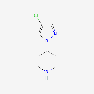 molecular formula C8H12ClN3 B12508329 4-(4-chloro-1H-pyrazol-1-yl)piperidine 