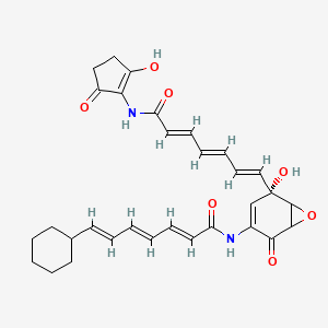 (2E,4E,6E)-7-cyclohexyl-N-[(5S)-5-hydroxy-5-[(1E,3E,5E)-7-[(2-hydroxy-5-oxocyclopenten-1-yl)amino]-7-oxohepta-1,3,5-trienyl]-2-oxo-7-oxabicyclo[4.1.0]hept-3-en-3-yl]hepta-2,4,6-trienamide