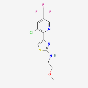 molecular formula C12H11ClF3N3OS B12508356 4-[3-chloro-5-(trifluoromethyl)pyridin-2-yl]-N-(2-methoxyethyl)-1,3-thiazol-2-amine 