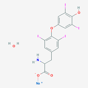molecular formula C15H12I4NNaO5 B12508361 Sodium 2-amino-3-[4-(4-hydroxy-3,5-diiodophenoxy)-3,5-diiodophenyl]propanoate hydrate 