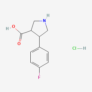 molecular formula C11H13ClFNO2 B12508365 4-(4-Fluorophenyl)pyrrolidine-3-carboxylic acid hydrochloride 
