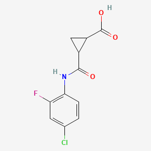 molecular formula C11H9ClFNO3 B12508377 2-[(4-Chloro-2-fluorophenyl)carbamoyl]cyclopropane-1-carboxylic acid 
