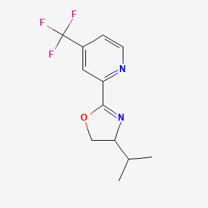molecular formula C12H13F3N2O B12508437 2-(4-Isopropyl-4,5-dihydro-1,3-oxazol-2-yl)-4-(trifluoromethyl)pyridine 