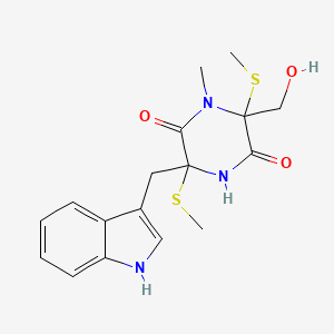6-(hydroxymethyl)-3-(1H-indol-3-ylmethyl)-1-methyl-3,6-bis(methylsulfanyl)piperazine-2,5-dione