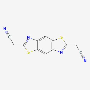 molecular formula C12H6N4S2 B12508456 2-[2-(cyanomethyl)-[1,3]thiazolo[5,4-f][1,3]benzothiazol-6-yl]acetonitrile 