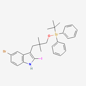 molecular formula C29H33BrINOSi B12508457 5-Bromo-3-(3-((tert-butyldiphenylsilyl)oxy)-2,2-dimethylpropyl)-2-iodo-1H-indole 