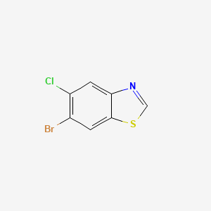 molecular formula C7H3BrClNS B12508476 6-Bromo-5-chlorobenzo[d]thiazole 