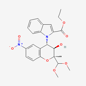 ethyl 1-[(2S,3R,4S)-2-(dimethoxymethyl)-3-hydroxy-2-methyl-6-nitro-3,4-dihydrochromen-4-yl]indole-2-carboxylate