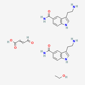 molecular formula C28H36N6O6 B12508530 3-Carboxyprop-2-enoyl group; bis(5-carboxamidotryptamine); ethyl alcohol 