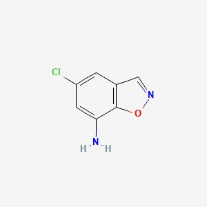 molecular formula C7H5ClN2O B12508554 5-Chloro-1,2-benzoxazol-7-amine 