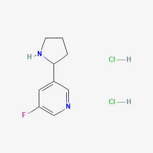 molecular formula C9H13Cl2FN2 B12508573 3-Fluoro-5-(pyrrolidin-2-YL)pyridine dihydrochloride 