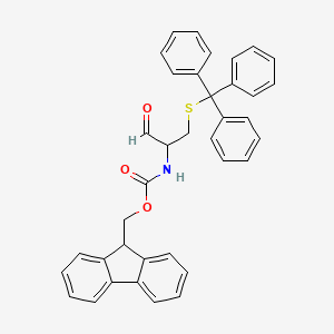 molecular formula C37H31NO3S B12508580 9H-fluoren-9-ylmethyl N-{1-oxo-3-[(triphenylmethyl)sulfanyl]propan-2-yl}carbamate 