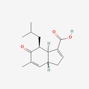 molecular formula C15H20O3 B1250860 (3aR,7S,7aS)-7-isobutyl-5-methyl-6-oxo-3,3a,7,7a-tetrahydroindene-1-carboxylic acid 