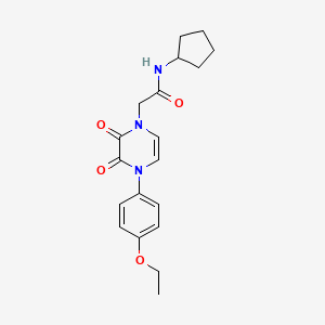 molecular formula C19H23N3O4 B12508639 N-cyclopentyl-2-[4-(4-ethoxyphenyl)-2,3-dioxo-3,4-dihydropyrazin-1(2H)-yl]acetamide 