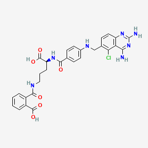 2-[[(4S)-4-carboxy-4-[[4-[(2,4-diamino-5-chloroquinazolin-6-yl)methylamino]benzoyl]amino]butyl]carbamoyl]benzoic acid