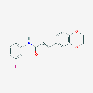 molecular formula C18H16FNO3 B12508680 3-(2,3-dihydro-1,4-benzodioxin-6-yl)-N-(5-fluoro-2-methylphenyl)prop-2-enamide 