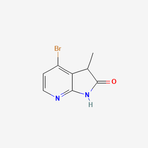 molecular formula C8H7BrN2O B12508740 4-Bromo-3-methyl-1,3-dihydro-2H-pyrrolo[2,3-b]pyridin-2-one 