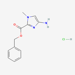 molecular formula C12H14ClN3O2 B12508744 Benzyl 4-amino-1-methyl-1H-imidazole-2-carboxylate hydrochloride 