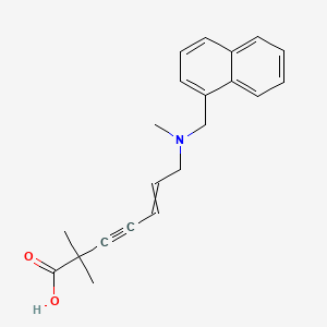 molecular formula C21H23NO2 B12508752 (5E)-2,2-dimethyl-7-[methyl(naphthalen-1-ylmethyl)amino]hept-5-en-3-ynoic acid 