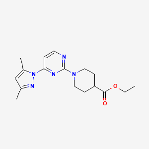 molecular formula C17H23N5O2 B12508767 ethyl 1-[4-(3,5-dimethyl-1H-pyrazol-1-yl)pyrimidin-2-yl]piperidine-4-carboxylate 