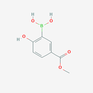 molecular formula C8H9BO5 B12508773 (2-Hydroxy-5-(methoxycarbonyl)phenyl)boronic acid 