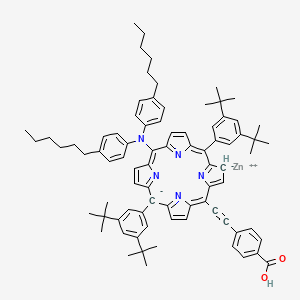 molecular formula C81H89N5O2Zn B12508779 zinc;4-[2-[10,20-bis(3,5-ditert-butylphenyl)-15-(4-hexyl-N-(4-hexylphenyl)anilino)-2H-porphyrin-2,10-diid-5-yl]ethynyl]benzoic acid 