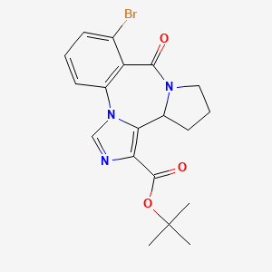 molecular formula C19H20BrN3O3 B12508840 Tert-butyl 14-bromo-12-oxo-2,4,11-triazatetracyclo[11.4.0.02,6.07,11]heptadeca-1(17),3,5,13,15-pentaene-5-carboxylate 