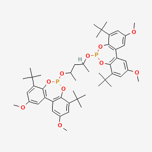 molecular formula C49H66O10P2 B12508948 4,8-ditert-butyl-6-[4-(4,8-ditert-butyl-2,10-dimethoxybenzo[d][1,3,2]benzodioxaphosphepin-6-yl)oxypentan-2-yloxy]-2,10-dimethoxybenzo[d][1,3,2]benzodioxaphosphepine 