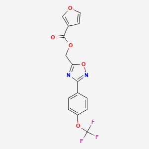 molecular formula C15H9F3N2O5 B12508950 {3-[4-(Trifluoromethoxy)phenyl]-1,2,4-oxadiazol-5-yl}methyl furan-3-carboxylate 