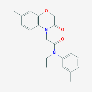 molecular formula C20H22N2O3 B12508964 N-ethyl-2-(7-methyl-3-oxo-2,3-dihydro-4H-1,4-benzoxazin-4-yl)-N-(3-methylphenyl)acetamide 
