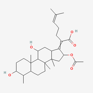 molecular formula C31H48O6 B12508996 2-[2-(acetyloxy)-7,10-dihydroxy-3a,3b,6,9a-tetramethyl-dodecahydro-2H-cyclopenta[a]phenanthren-1-ylidene]-6-methylhept-5-enoic acid 