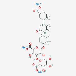 molecular formula C42H59Na3O16 B12509050 trisodium 5-[(6-carboxylato-3,4,5-trihydroxyoxan-2-yl)oxy]-6-[(11-carboxylato-4,4,6a,6b,8a,11,14b-heptamethyl-14-oxo-2,3,4a,5,6,7,8,9,10,12,12a,14a-dodecahydro-1H-picen-3-yl)oxy]-3,4-dihydroxyoxane-2-carboxylate 