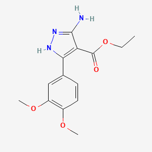 molecular formula C14H17N3O4 B12509053 ethyl 3-amino-5-(3,4-dimethoxyphenyl)-1H-pyrazole-4-carboxylate 